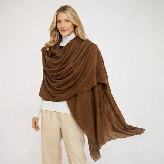 Julian handwoven pure cashmere oversized wrap