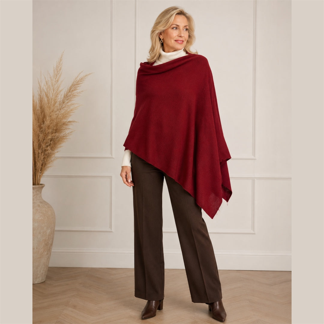Julian Maya 100% Cashmere Oversized Poncho-10 colours available