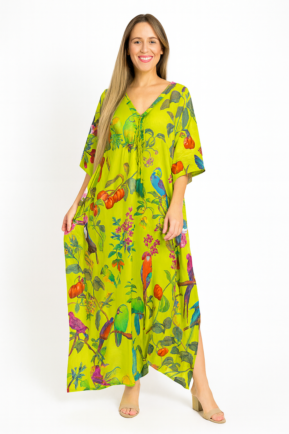 Coco Bella Tropical Green kaftan 12-20