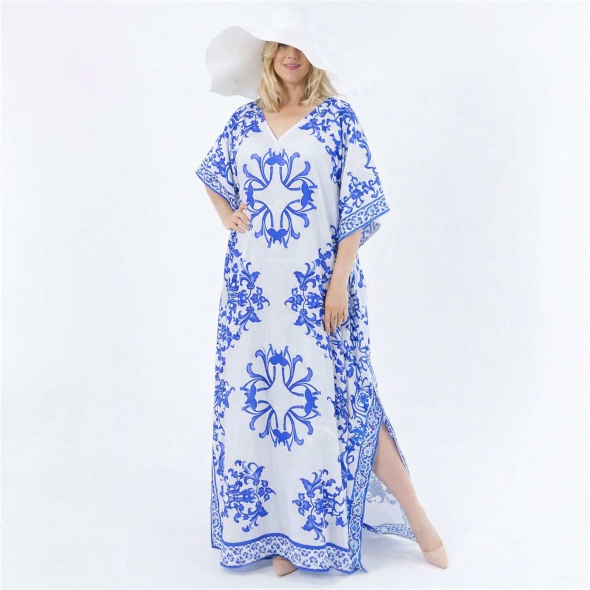 White Maya Boho kaftan - Sizes Available AU 14-30
