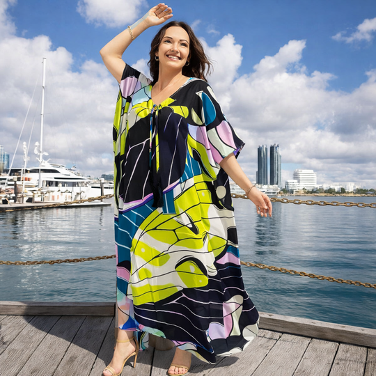 Rayon Maya Fusion  Kaftan One Size AU 8-14