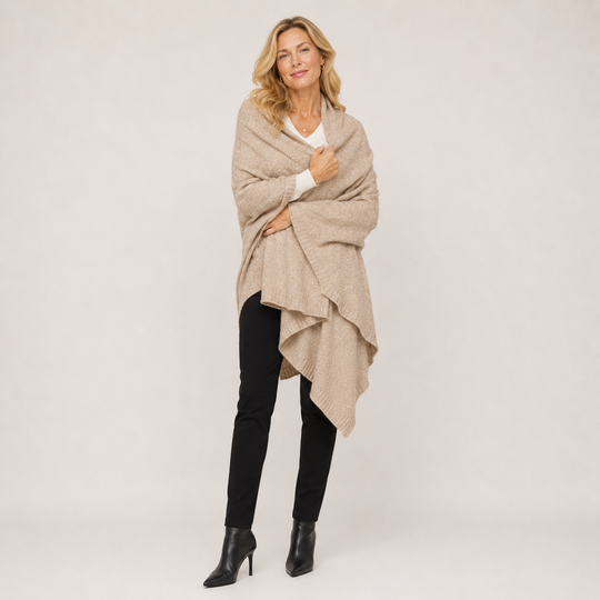 100% Cashmere 2 ply Knitted Julian Oversized Wrap -Unisex -30 Colours available