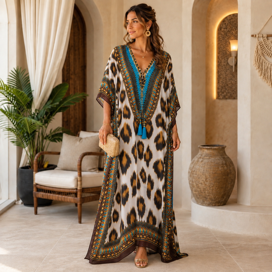 Coco Bella Footprints Brown  Kaftan 12-20