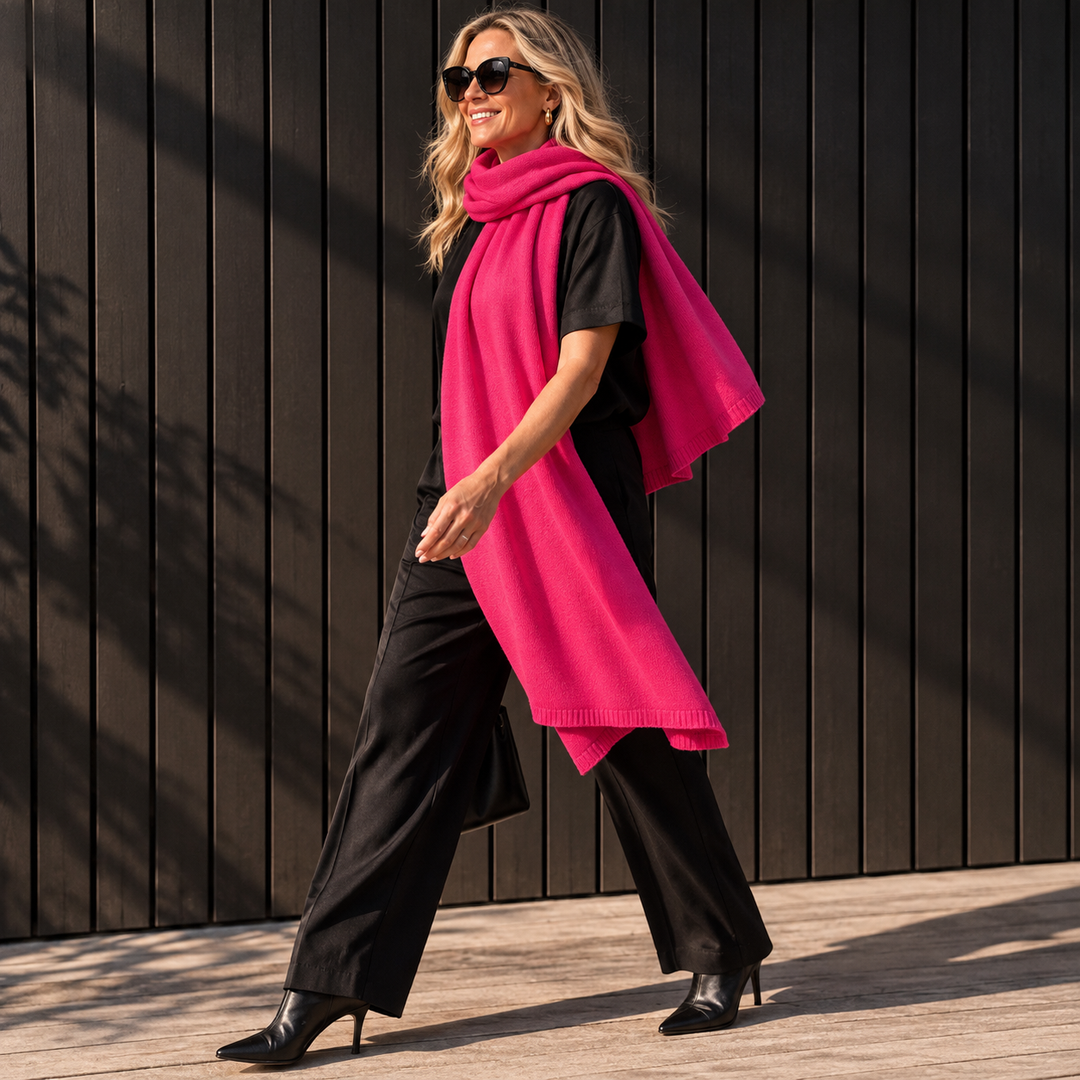 100% Cashmere 2 ply Knitted Julian Oversized Wrap -Unisex -30 Colours available