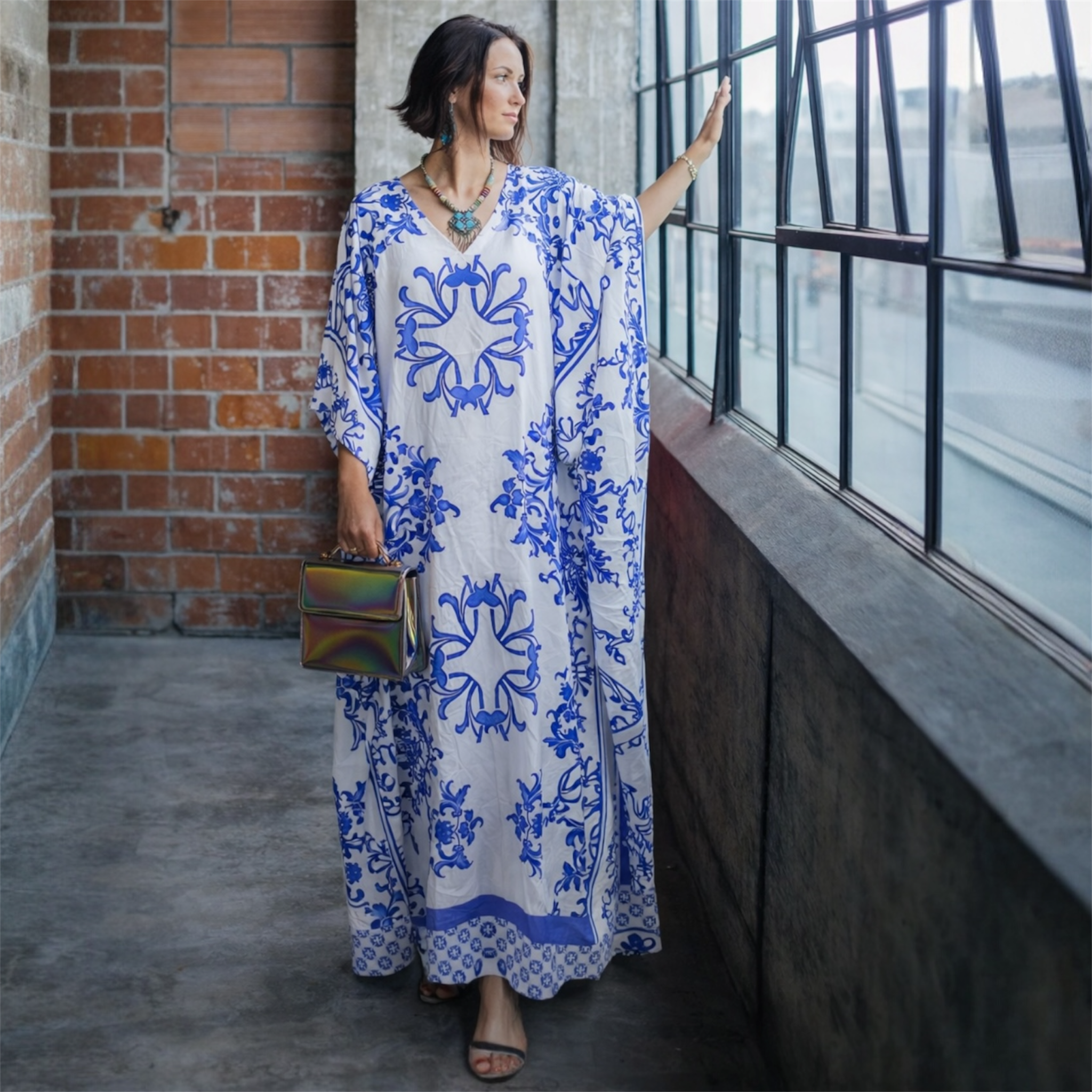 White Maya Boho kaftan - Sizes Available AU 14-30