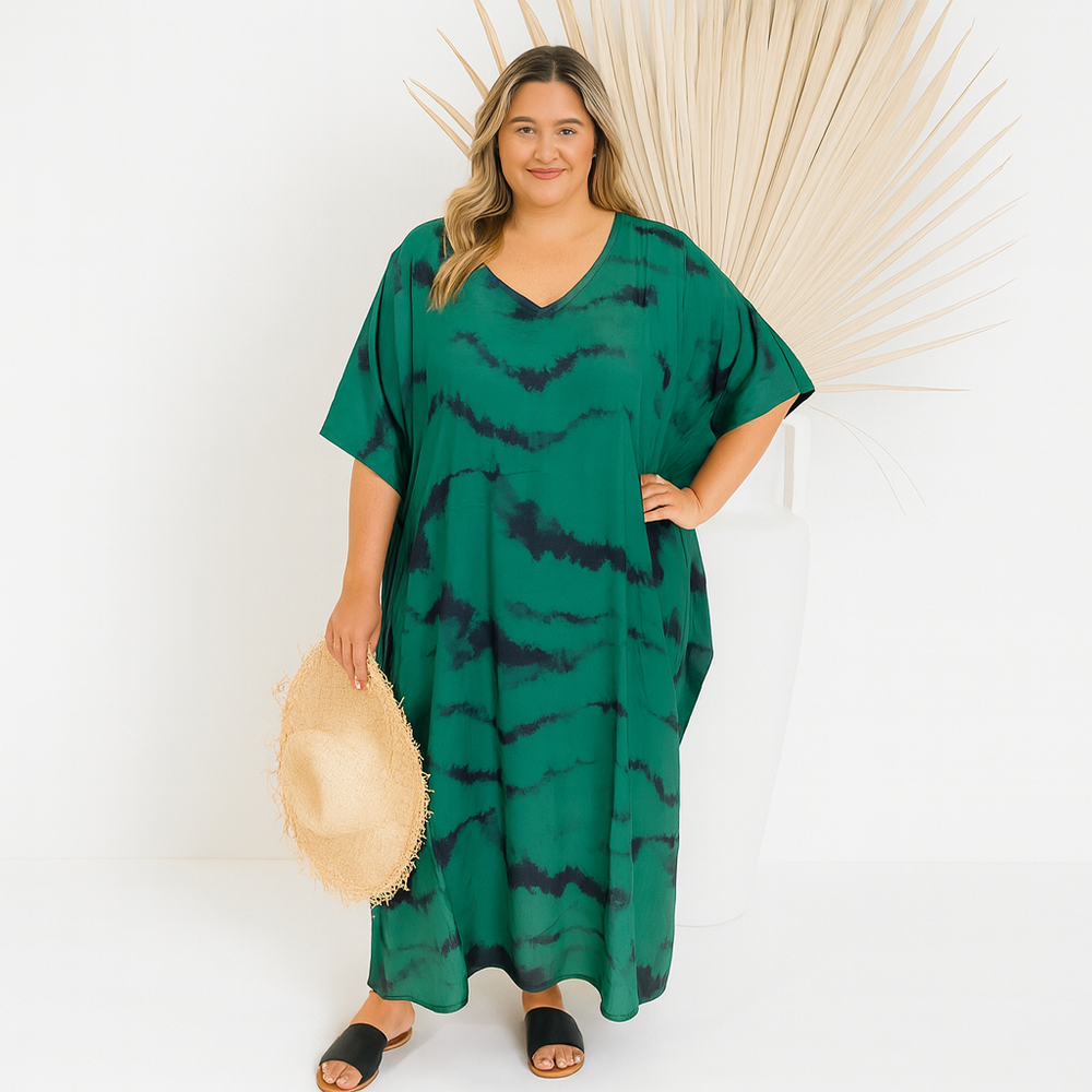 Maya Black Clouds kaftan dress - Sizes Available AU 14-30