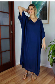 Navy Blue Rayon Maya Kaftan OSFA 14-26