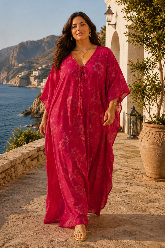 Maya Boho Cotton Rayon kaftan  - Sizes Available AU 16-30