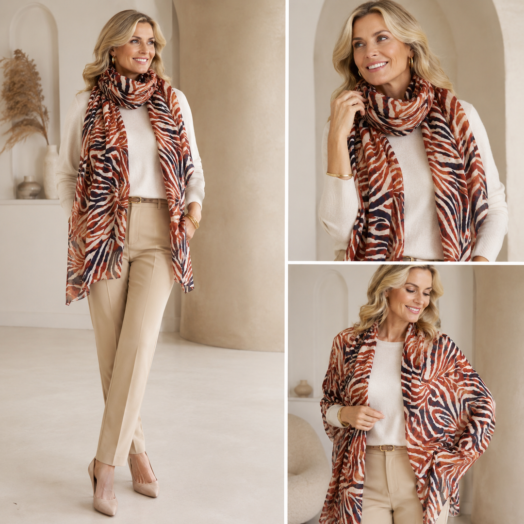Safari Brown  100% Cashmere Julian Scarf /Wrap