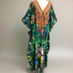 Maya Silk Mix Kaftan,Front tie with embellishments-Size AU 12-20