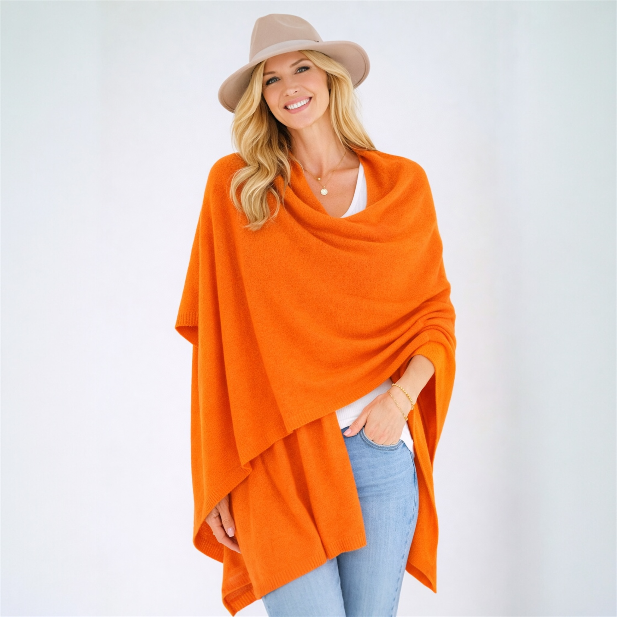 100% Cashmere 2 ply Knitted Julian Oversized Wrap -Unisex -20 Colours available