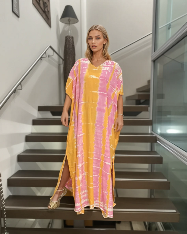 Maya Tropical Resort Kaftan Dress-Handmade AU 12-22