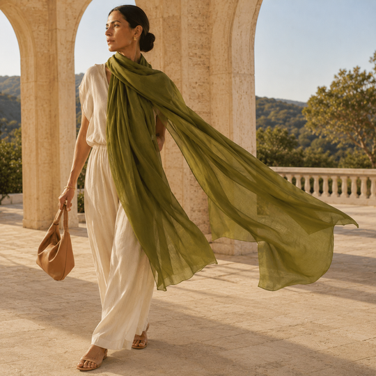 Julian Oversized Feather light 100% cashmere scarf