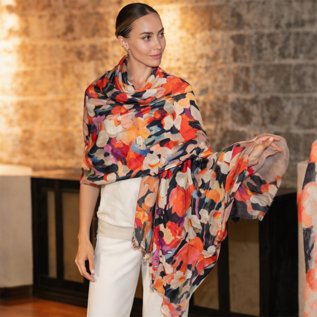 Wearable art 100% Cashmere Julian Scarf /Wrap-More Designs Available