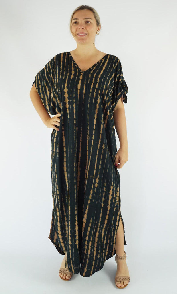 Coco Bella MIDI Cool Rayon Cold Shoulder Kaftan Dress