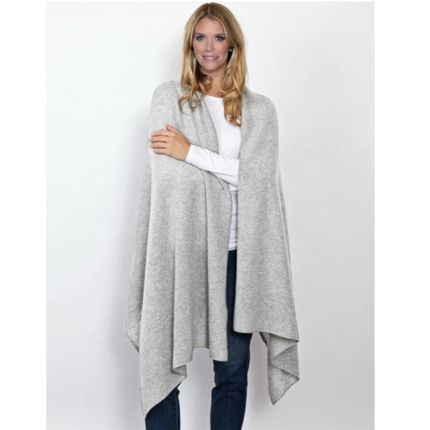 Grey 100% Cashmere knitted Julian Wrap/ Scarf