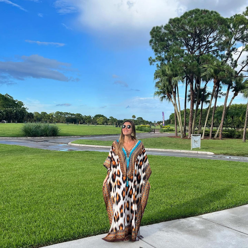 Coco Bella Footprints Brown  Kaftan 12-20