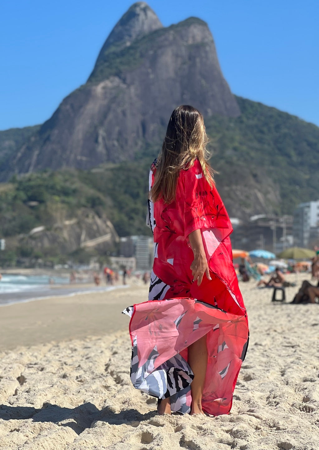 Red Foral Stories Coco Bella Kaftan 12-20