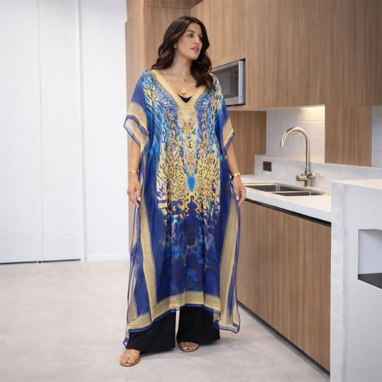 Mia Embellished Kaftan | Mid Length, O/S AU 10-16
