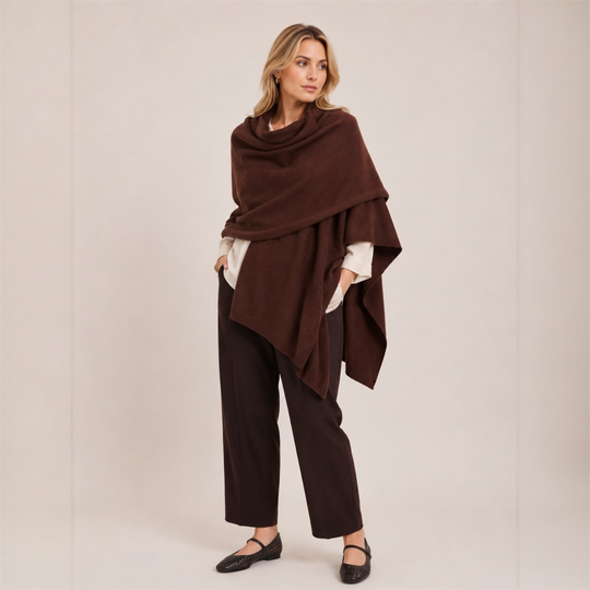 100% Cashmere 2 ply Knitted Julian Oversized Wrap -Unisex -30 Colours available