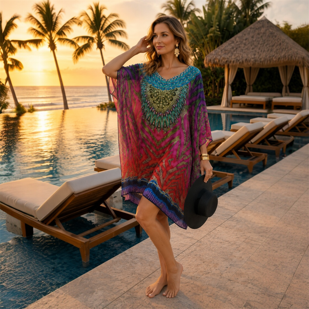 Kyra Bling Short Kaftan one size fits AU 12-20 - More Styles available