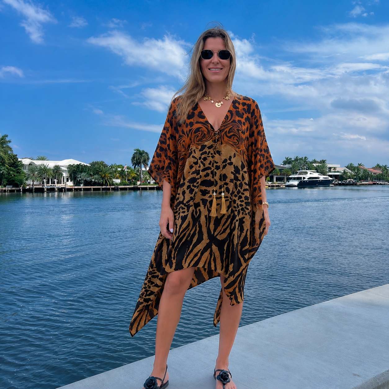 Coco Bella Silk Mix Front Tie Short kaftan  12-20 -More Style Available