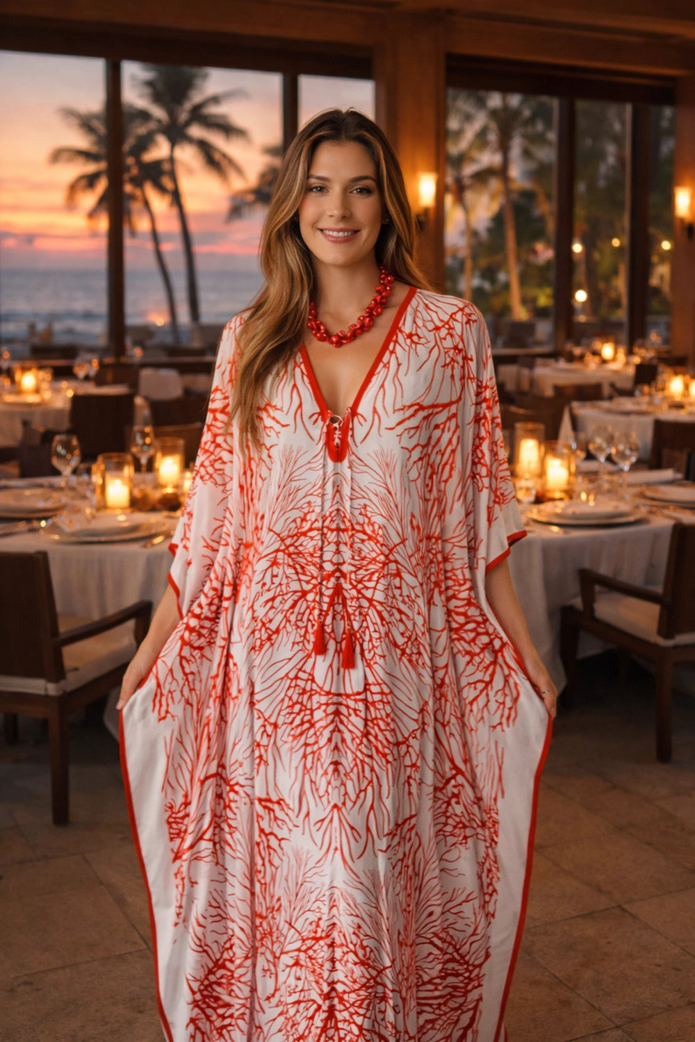 White Silk Luxurious Coco Bella kaftan 12-20