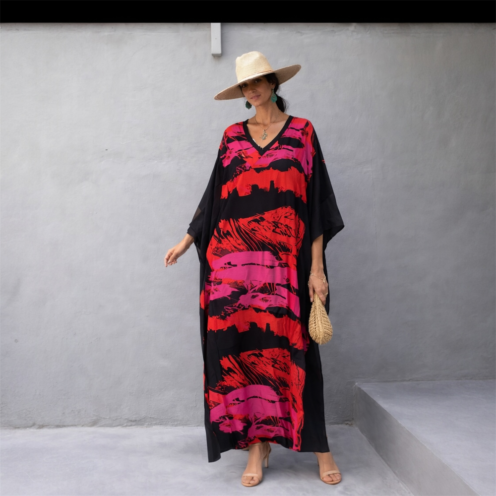 Black Maya Bohemian kaftan dress - Sizes -AU 14-30