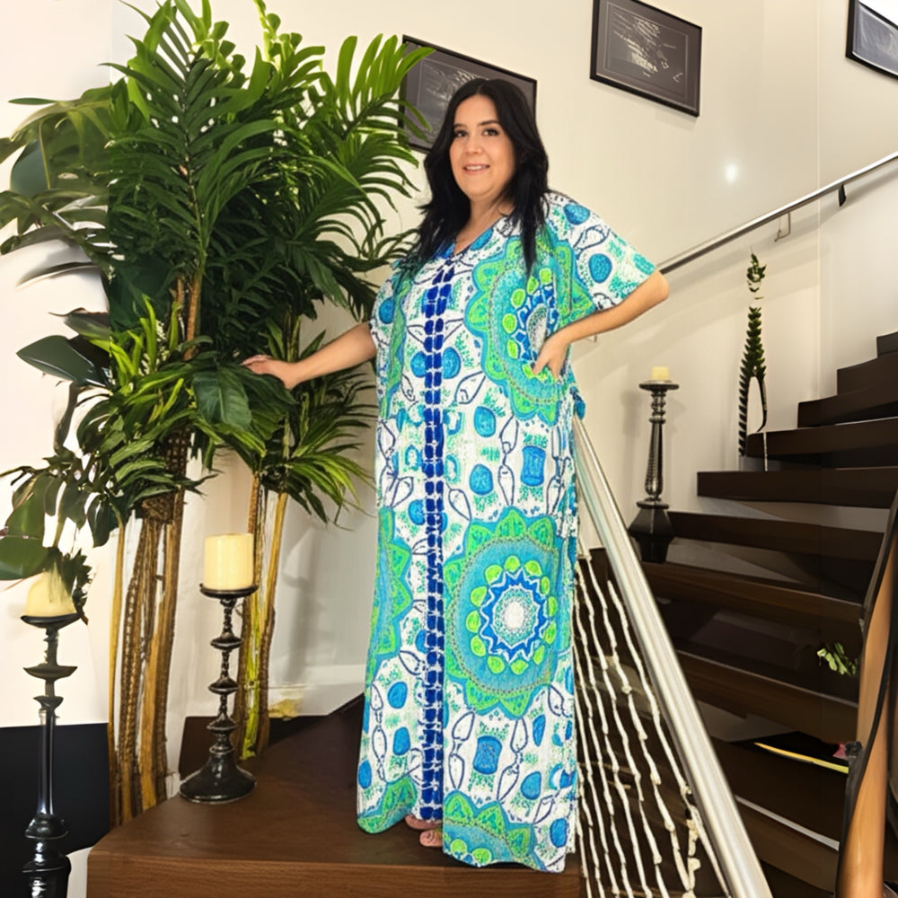 Long Rayon Maya Kaftan-Sizes Available AU 10-30