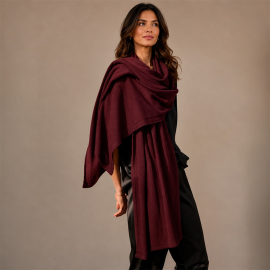 100% Cashmere 2 ply Knitted Julian Oversized Wrap -Unisex -30 Colours available