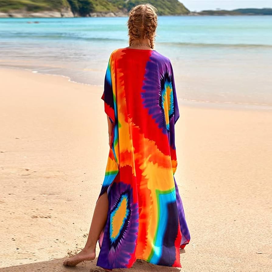 Mia Tropical cotton bamboo kaftan O/S AU 10-20 - Mklane