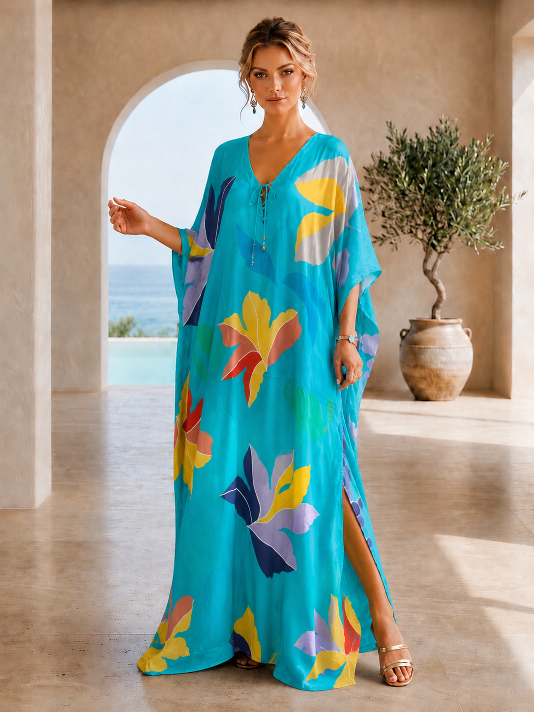 Coco Bella Ocean Petals Luxe kaftan 12-20
