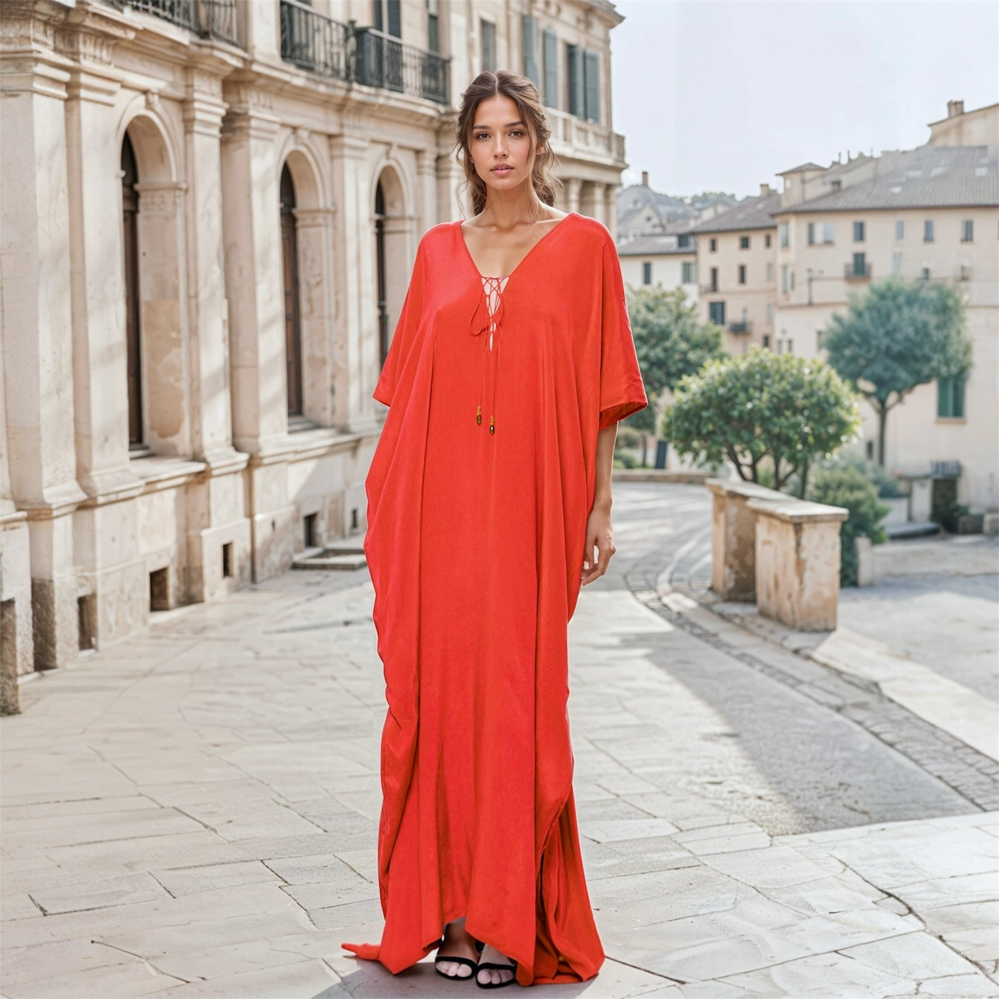 Orange Coco Bella kaftan Bold and Beautiful 12-20