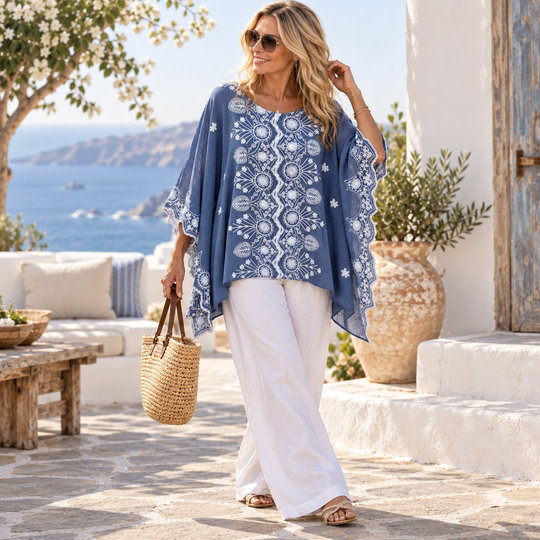 Embroidered Maya Top Tunic Kaftan O/S 14-22