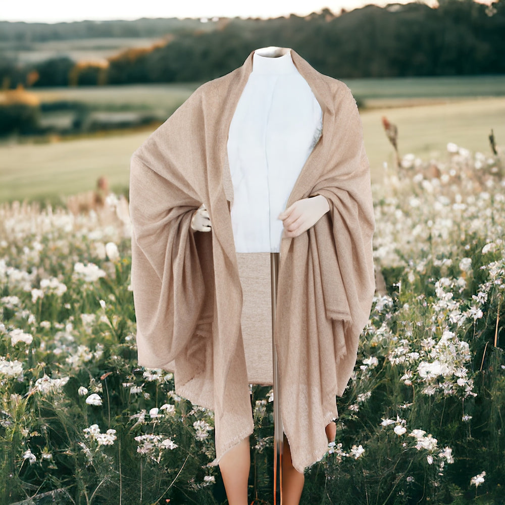 Tan Julian handwoven pure cashmere scarf
