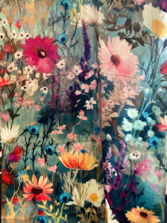Mklane Cashmere Ultra fine Julian Wearable Art Scarf -Secret Garden