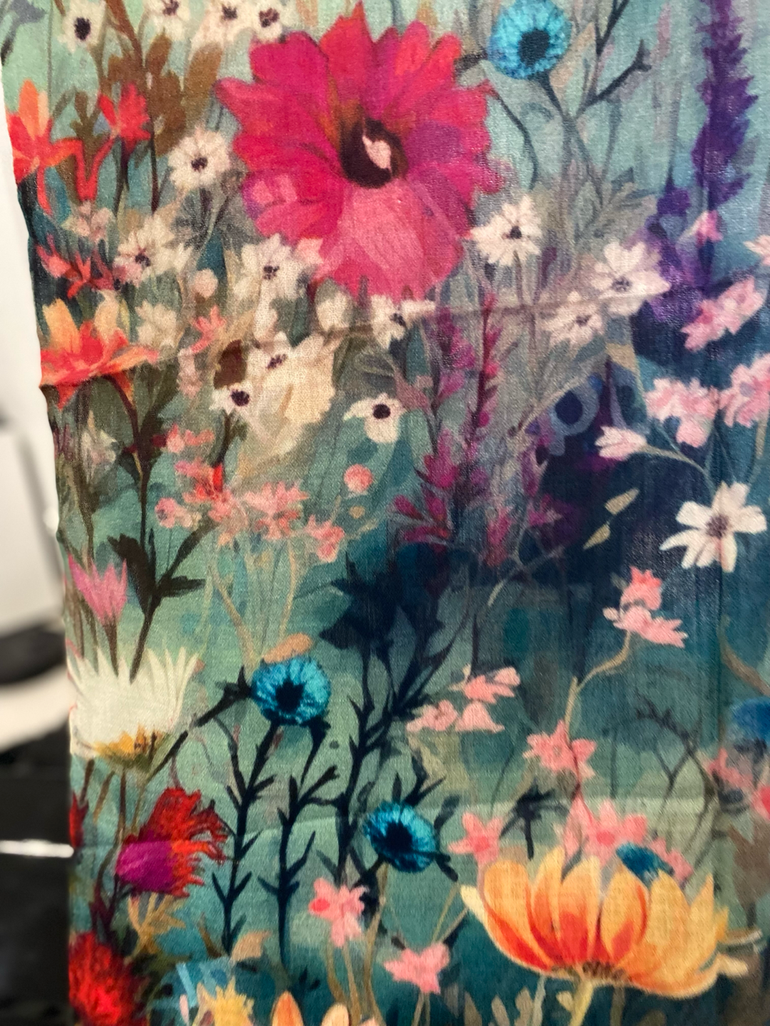 Mklane Cashmere Ultra fine Julian Wearable Art Scarf -Secret Garden