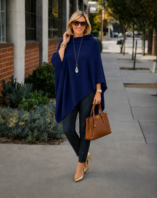Julian Maya 100% Cashmere Oversized Poncho-10 colours available