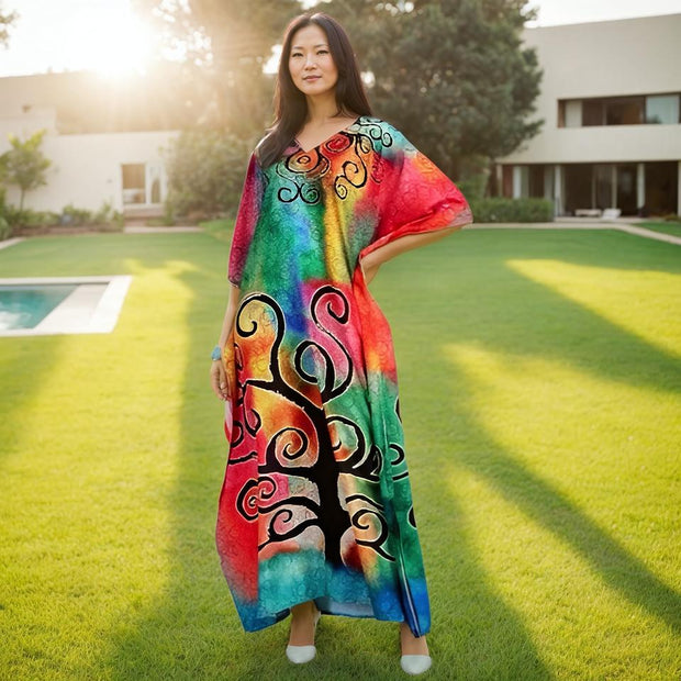 Colourful Mia Embellished Kaftan Dress