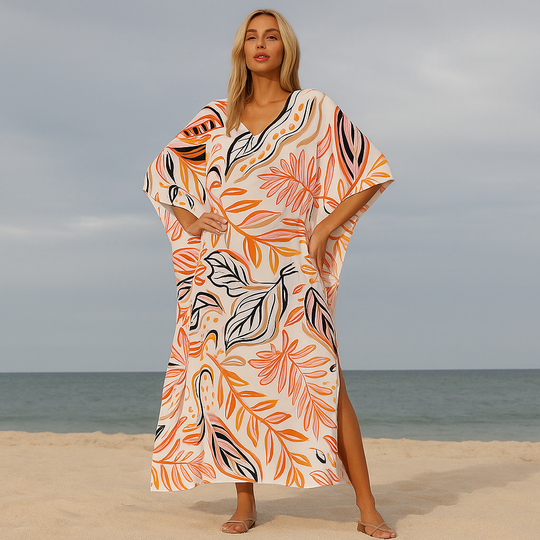 Maya Tropical Resort Rayon  Kaftan Dress O/S AU 14-22