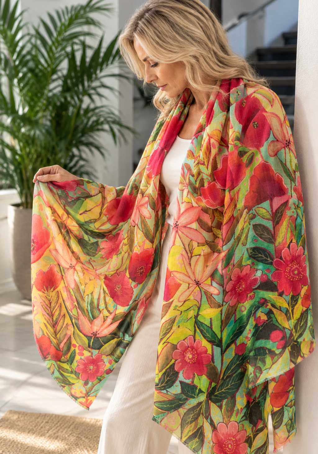 Mklane Cashmere Ultra fine Julian Scarf -Gloria