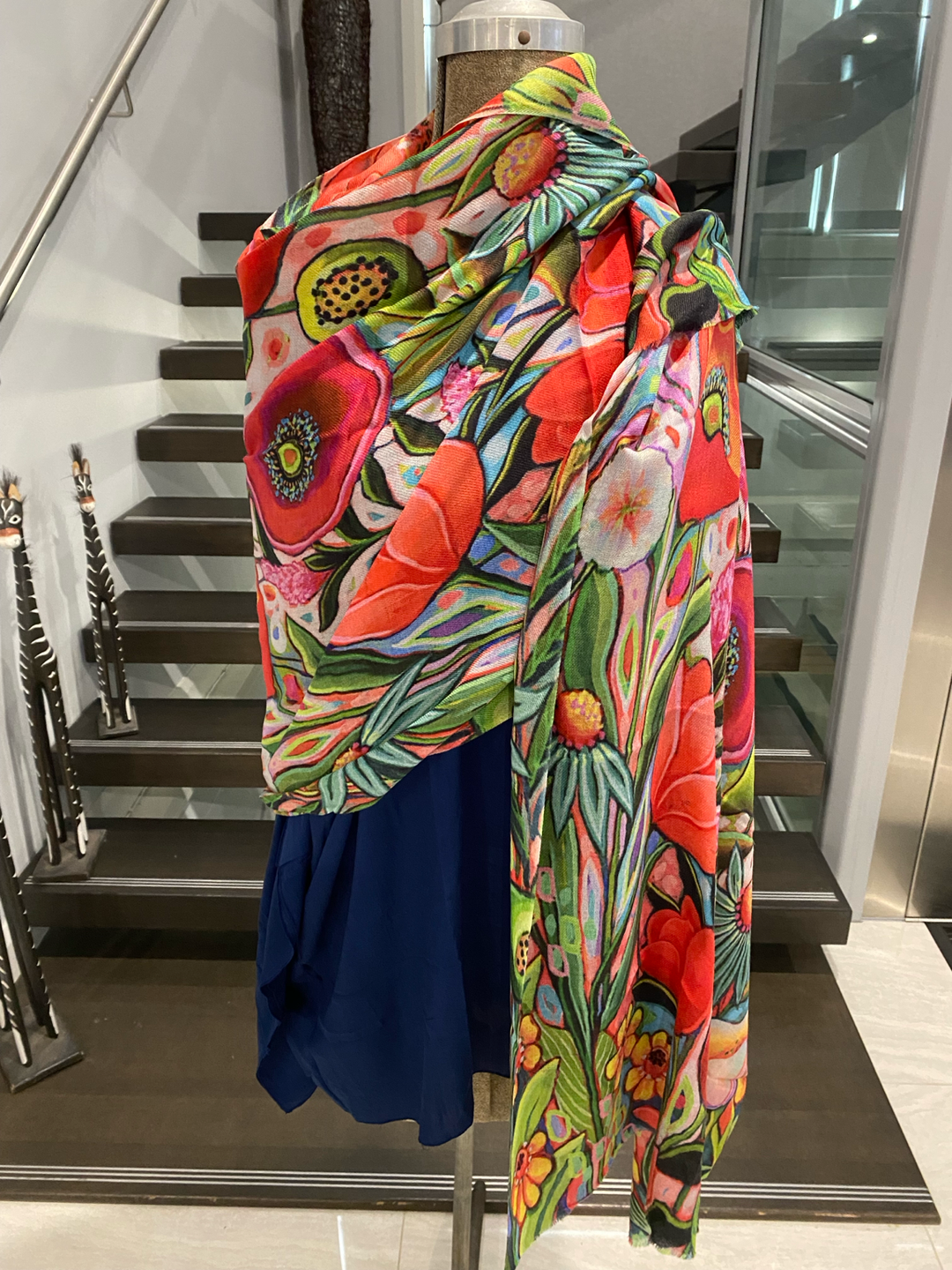 Cashmere Ultra fine Julian Scarf Flrorisea Garden