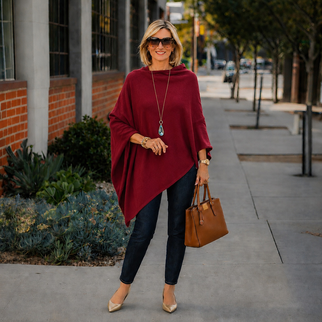 Julian Maya 100% Cashmere Oversized Poncho-10 colours available