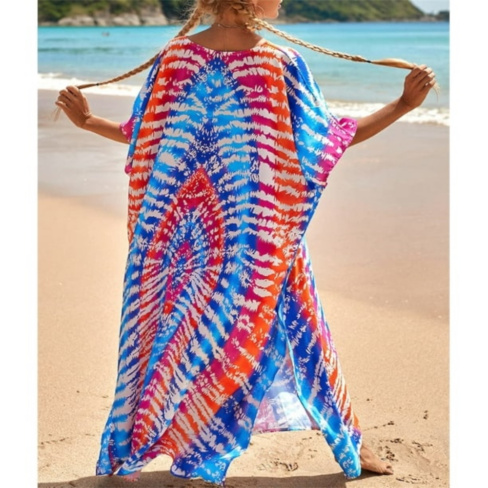 Mia Tropical cotton bamboo kaftan O/S AU 10-20 - Mklane