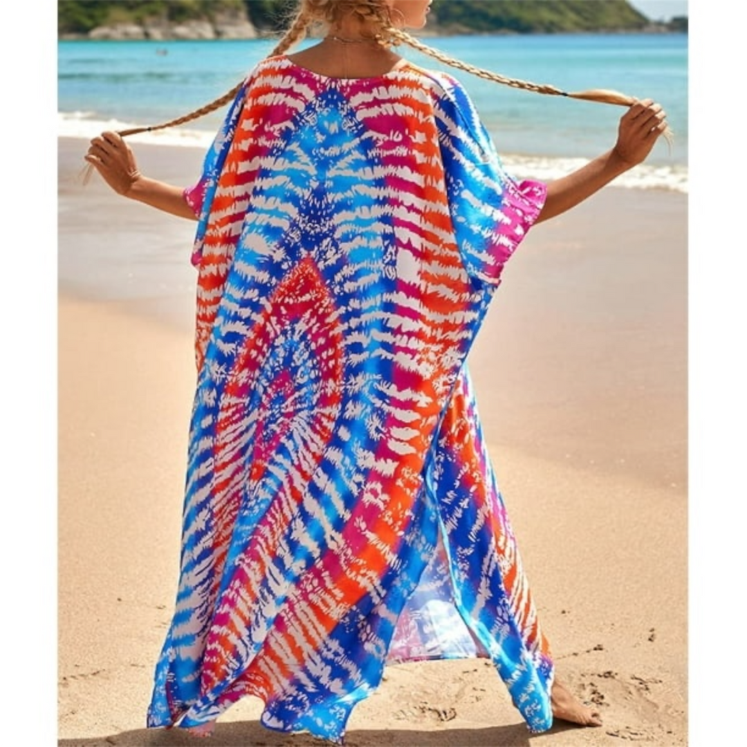 Mia Tropical cotton bamboo kaftan O/S AU 10-20 - Mklane