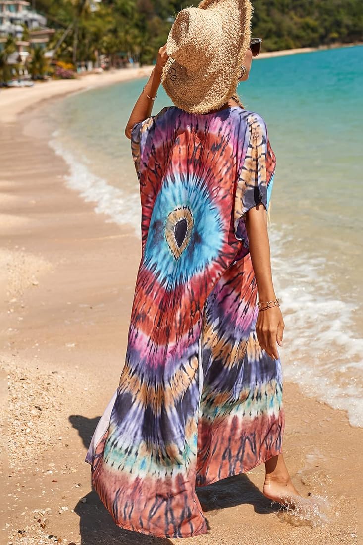 Mia Tropical cotton bamboo kaftan O/S AU 10-20 - Mklane
