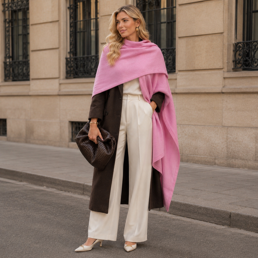 Pink Hot Julian 100% Cashmere 2 Ply Extra large Travel Wrap