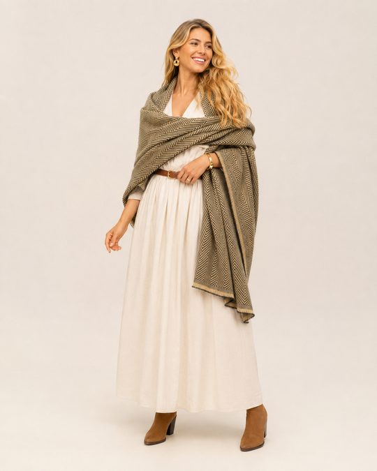 Olive Julian Cashmere Woven Scarf