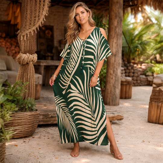 Rayon Maya Green Kaftan One Size AU 8-18