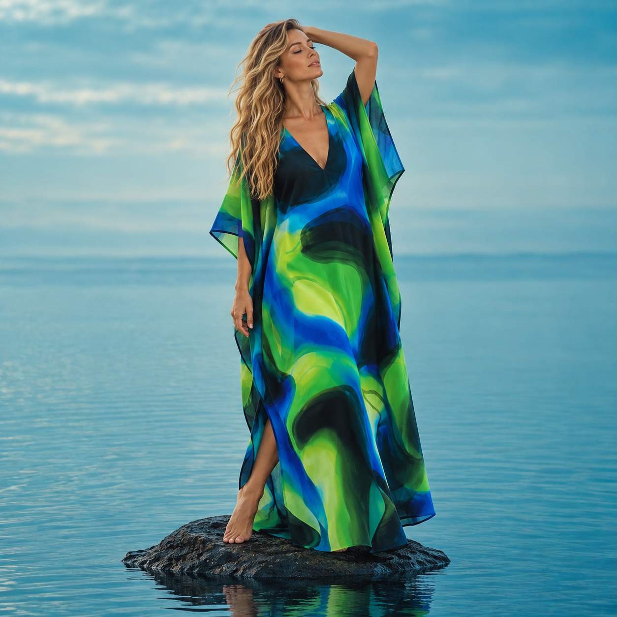 Maya Tropical Kaftan Dress - Sizes Available AU 12-32